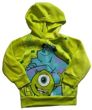 Disney Pixar Monsters Inc Mike Sulley Boys Hoodie Sweatshirt Green Size 2T